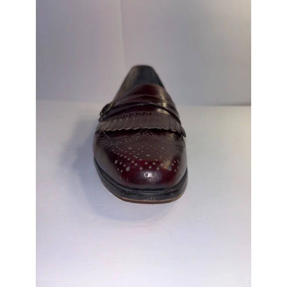 Stacy Adams Dress Shoes Men's 9.5M Brown Leather Nashua Wingtip Longwing Slip On